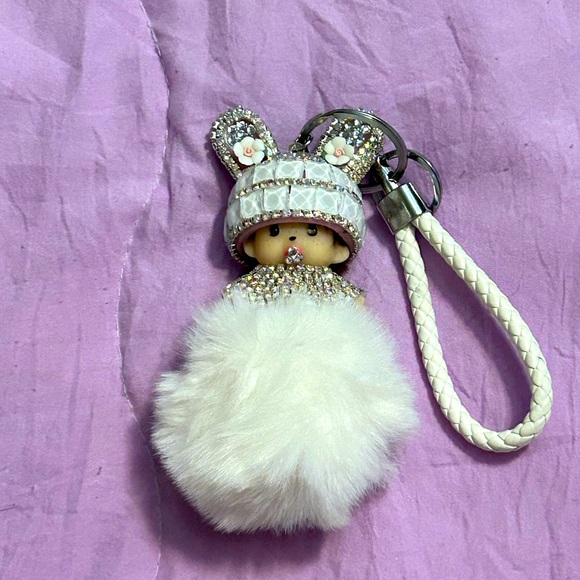 Monchhichi Rhinestone Studded Keychain - Picture 1 of 3